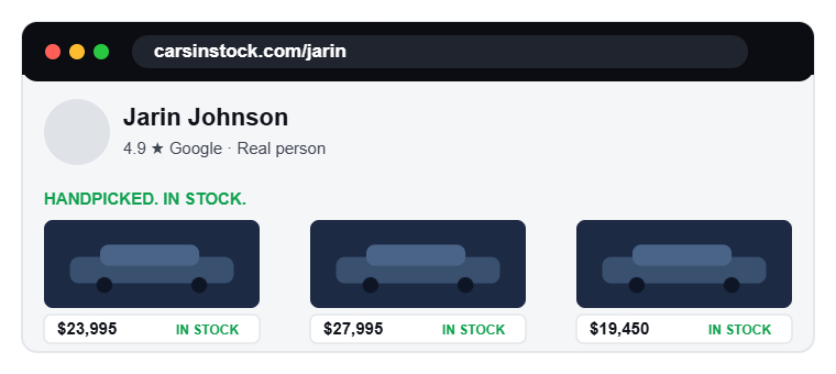 My Store — storefront, vehicles and leads
